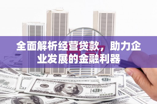 金峰全面解析经营贷款，助力企业发展的金融利器
