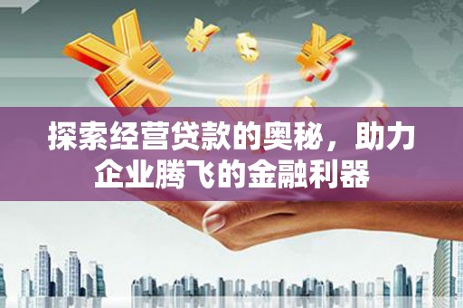 金峰探索经营贷款的奥秘，助力企业腾飞的金融利器