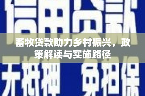 金峰畜牧贷款助力乡村振兴，政策解读与实施路径