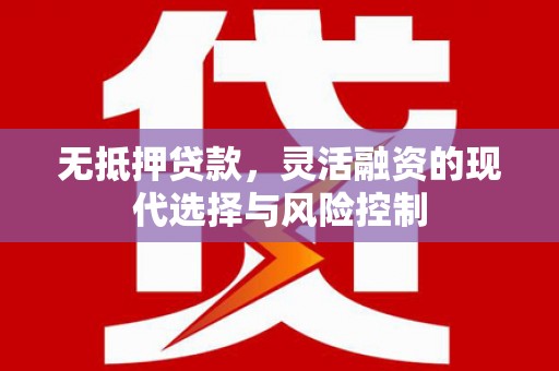 金峰无抵押贷款，灵活融资的现代选择与风险控制