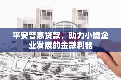 金峰平安普惠贷款，助力小微企业发展的金融利器