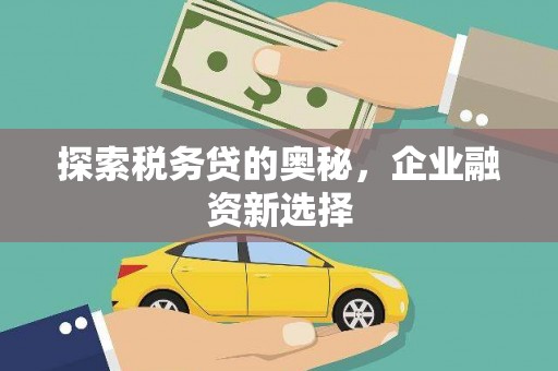 金峰探索税务贷的奥秘，企业融资新选择