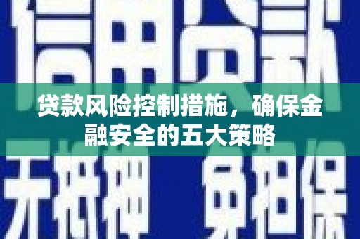 金峰贷款风险控制措施，确保金融安全的五大策略