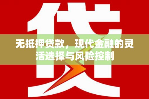 金峰无抵押贷款，现代金融的灵活选择与风险控制