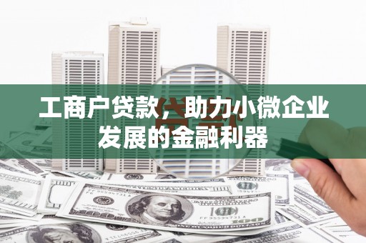 金峰工商户贷款，助力小微企业发展的金融利器