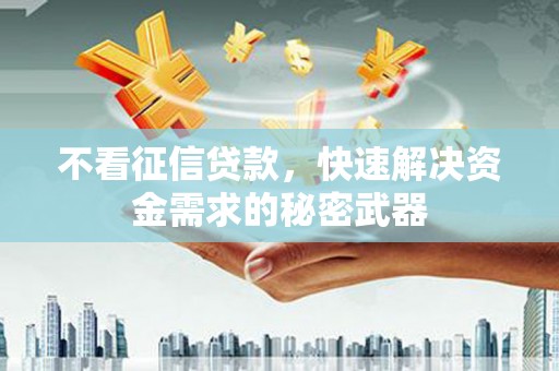 金峰不看征信贷款，快速解决资金需求的秘密武器