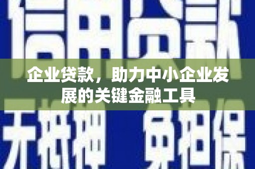 金峰企业贷款，助力中小企业发展的关键金融工具