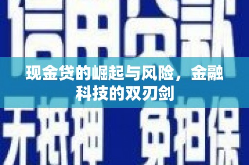 金峰现金贷的崛起与风险，金融科技的双刃剑