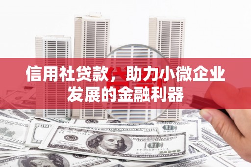 金峰信用社贷款，助力小微企业发展的金融利器