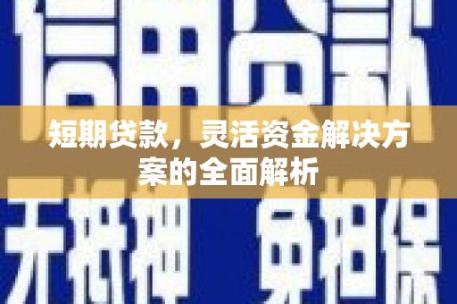 金峰短期贷款，灵活资金解决方案的全面解析