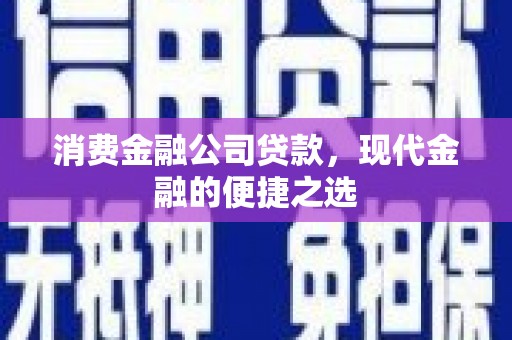 金峰消费金融公司贷款，现代金融的便捷之选